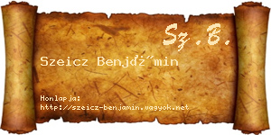 Szeicz Benjámin névjegykártya
